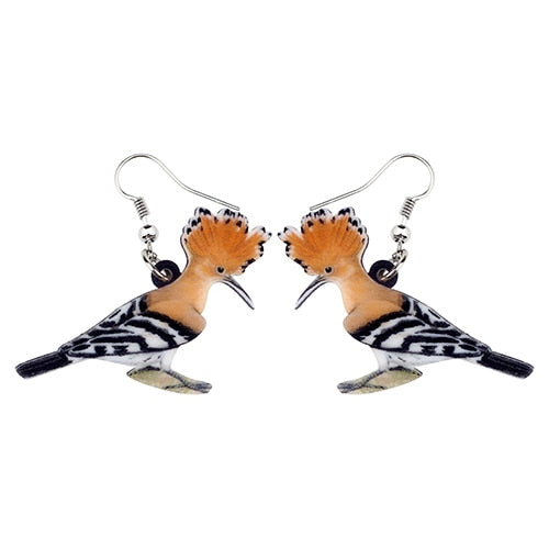 Acrylic  Voilet Sabrewing Hummingbird and Bird Friends Earrings