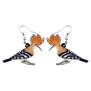 Acrylic  Voilet Sabrewing Hummingbird and Bird Friends Earrings