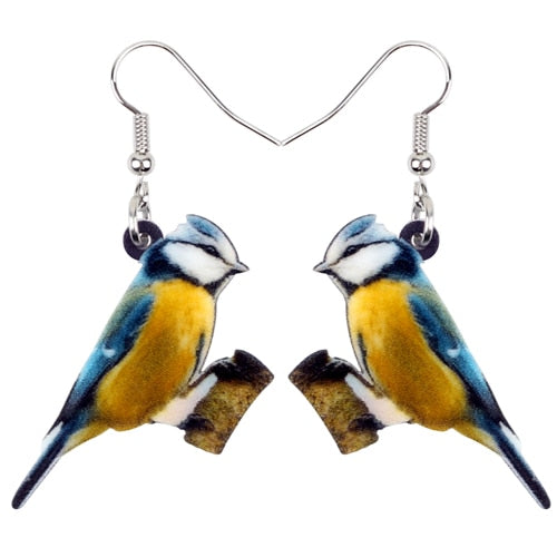 Acrylic  Voilet Sabrewing Hummingbird and Bird Friends Earrings