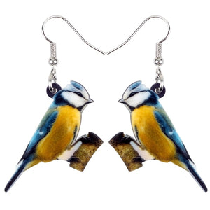 Acrylic  Voilet Sabrewing Hummingbird and Bird Friends Earrings
