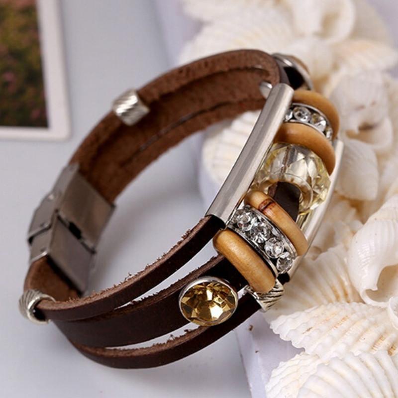 Rhinestone Bracelet - Rhinestone Crystal Handmade Metal Beaded Bracelets