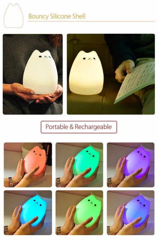 Silicone Cat Light - Color Changing Silicone Cat Night Lights