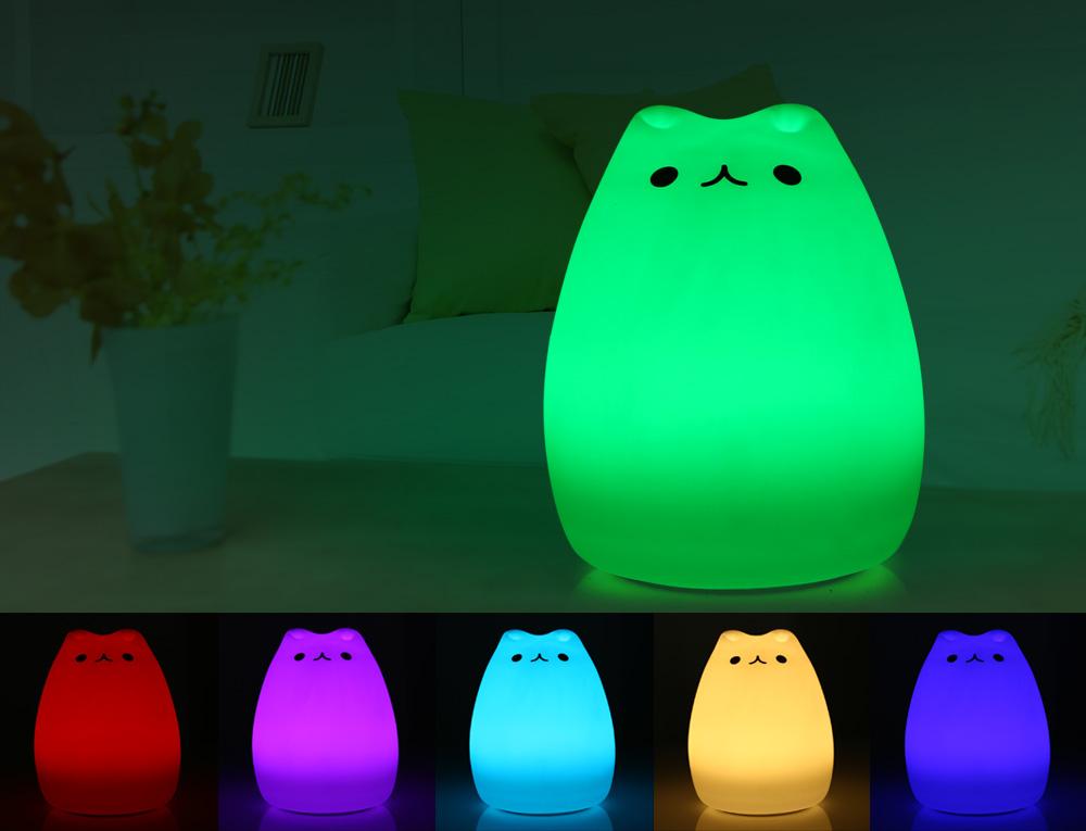 Silicone Cat Light - Color Changing Silicone Cat Night Lights