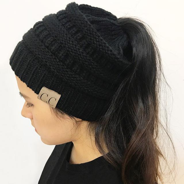 Soft Knit Ponytail Beanie