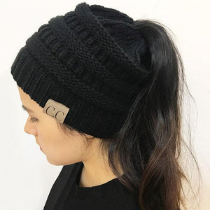 Soft Knit Ponytail Beanie