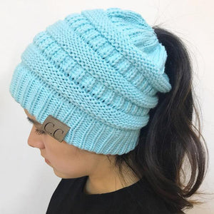 Soft Knit Ponytail Beanie