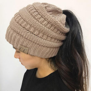 Soft Knit Ponytail Beanie