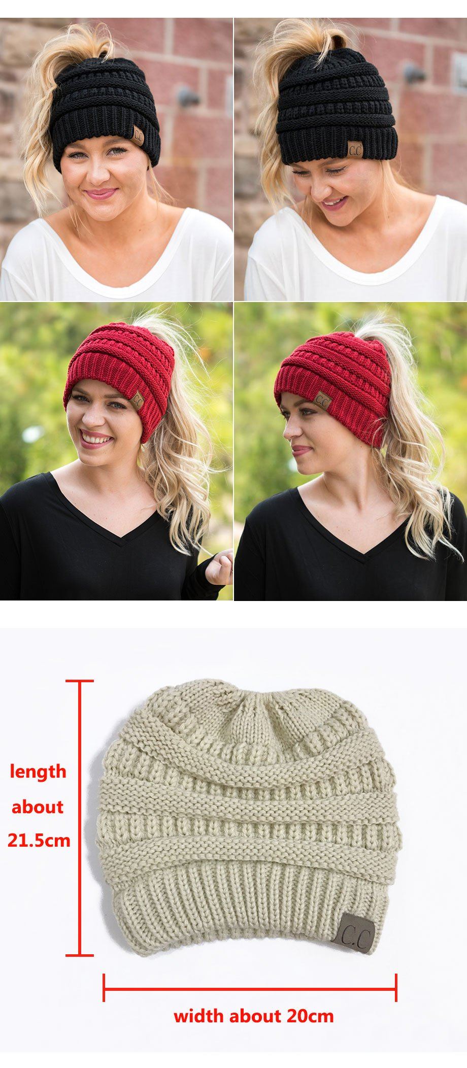 Soft Knit Ponytail Beanie