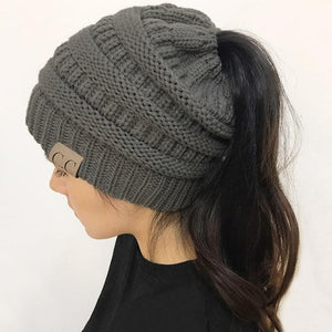Soft Knit Ponytail Beanie