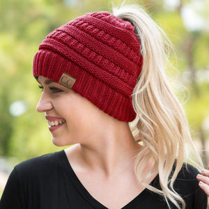 Soft Knit Ponytail Beanie